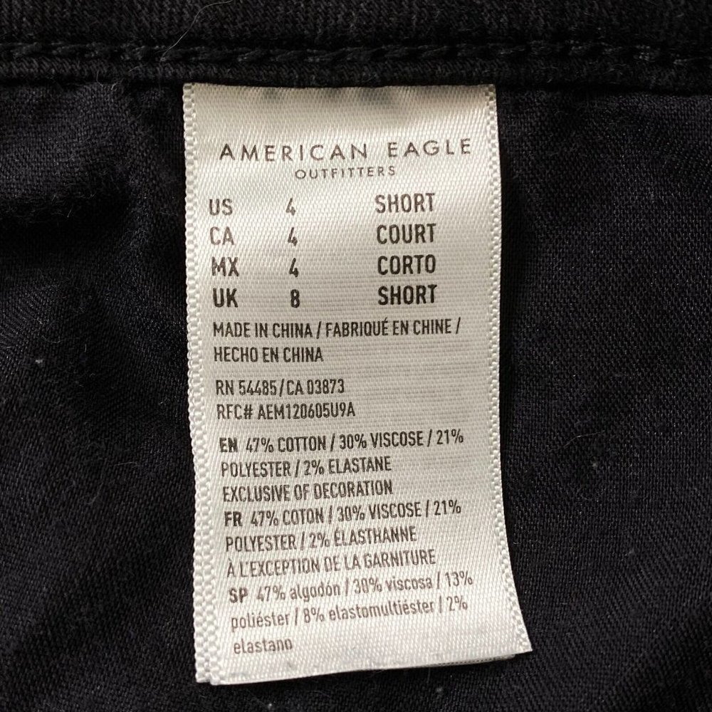 American Eagle size 4S High Rise Jegging Next Level Stretch Distress Jeans Black - Picture 9 of 12